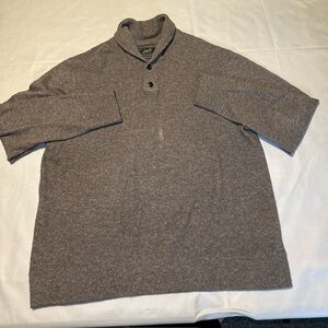 Grayers Shawl Collar Polo Button Wool Linen Blend Sweater Mens XL Academia